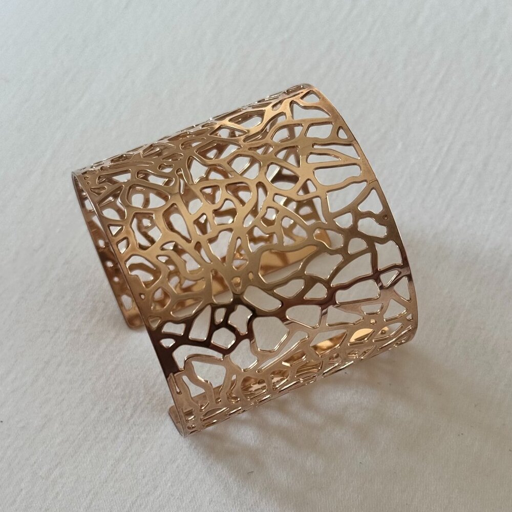 Ruban Rouge Méditerranée Gold-Plated Cuff Bracelet| Made in France